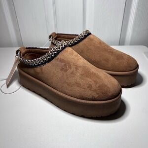 New Faux Suede Olivia & Kate Stormy Platform Slip On Mules Size 10